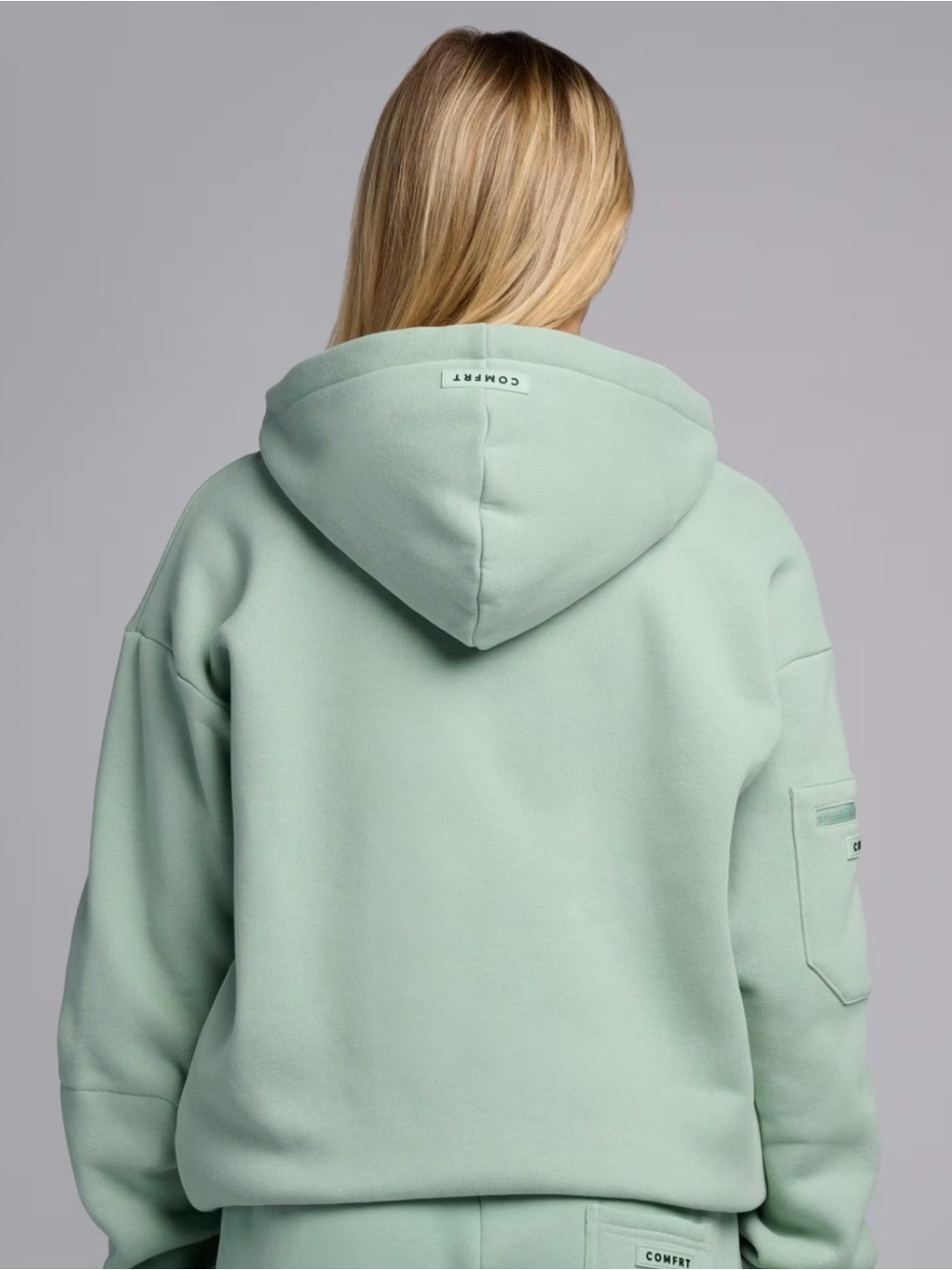 Comfrt Airplane Mode Travel Zip Hoodie - Aloe - size M - Picture 7 of 9
